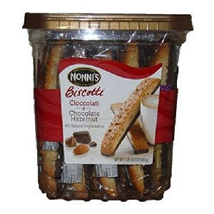Nonni's Cioccolati & Chocolate Hazelnut Biscotti, 25 Count